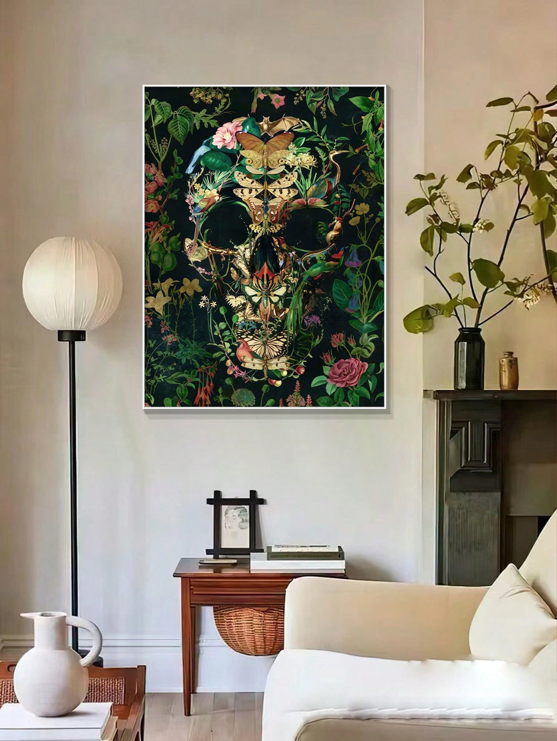 This floral digital poster wall art featuring a boho sugar skull design is the perfect addition to any home decor. With a unique and intricate design, this poster adds a touch of personality to any room while also providing a modern and trendy aesthetic. Perfect for art lovers and those with a bohemian style.