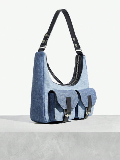 Trendy Denim Print Hobo Bag – Chic & Versatile Shoulder Bag for Everyday Style