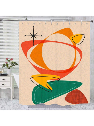 Modern Minimalist Line Art Print Waterproof Shower Curtain Set for Stylish Bathrooms