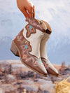 Fall Fashion Statement: Women's Embroidered Short Boots with Chunky Heel