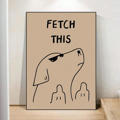 Fetch This: Whimsical Dog Art Print for Playful Home Decor