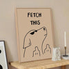 Fetch This: Whimsical Dog Art Print for Playful Home Decor