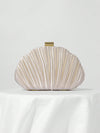 Elegant Pleated Satin Evening Clutch with Chain Strap - Perfect for Prom and Formal Events