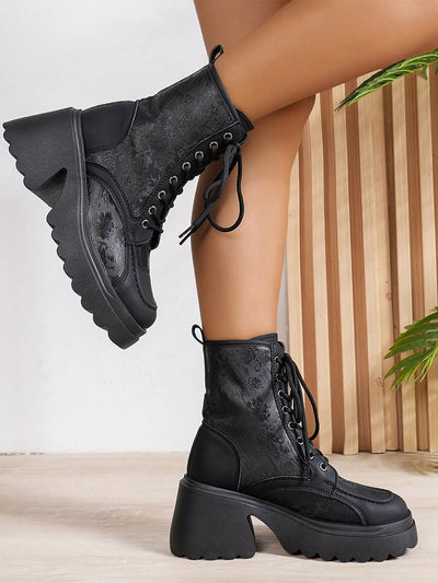 Elevate Your Style with New Fashion Chunky Heel Short Boots for Women