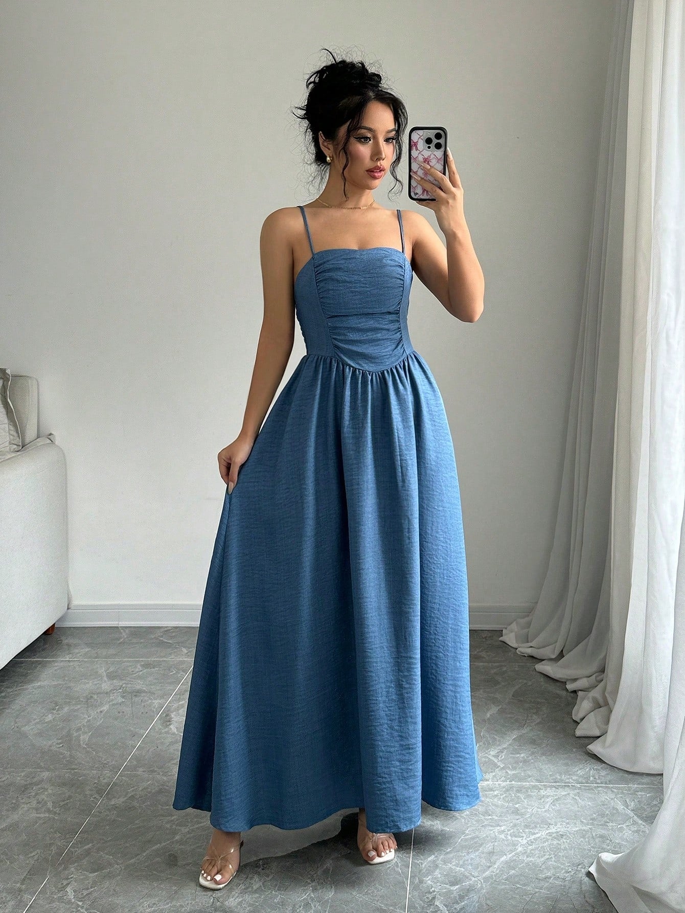 Introducing a versatile addition to your wardrobe - the Ruffle Hem Dress. With a solid color design and playful ruffle hem, this staple piece is perfect for any occasion. Made with high-quality materials, it's a stylish and comfortable choice for everyday wear. Add this dress to your collection today!