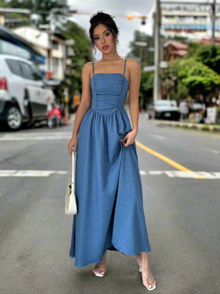 Introducing a versatile addition to your wardrobe - the Ruffle Hem Dress. With a solid color design and playful ruffle hem, this staple piece is perfect for any occasion. Made with high-quality materials, it's a stylish and comfortable choice for everyday wear. Add this dress to your collection today!