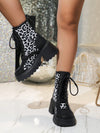 Stylish and Trendy Leopard Print Boots with Chunky Heel for Women - 2024 Fashion Collection