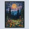 Moonlit Wildflowers: Mystical Midnight Enchantment Wall Art