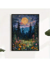 Moonlit Wildflowers: Mystical Midnight Enchantment Wall Art