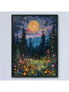 Moonlit Wildflowers: Mystical Midnight Enchantment Wall Art