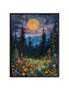 Moonlit Wildflowers: Mystical Midnight Enchantment Wall Art