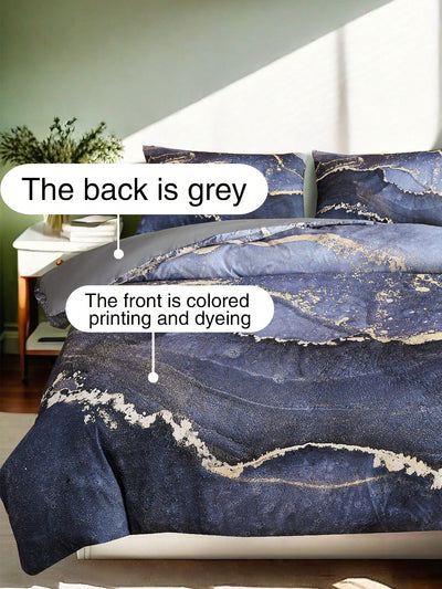 Gray Marble Glow Duvet Cover Set: Transform Your Bedroom with Soft and Breathable All-Season Bedding