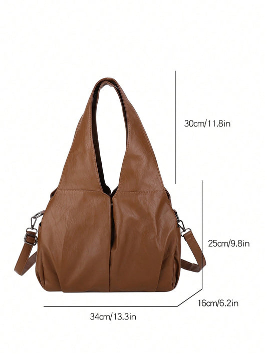 Retro Casual Single Shoulder Tote Bag: Stylish & Spacious