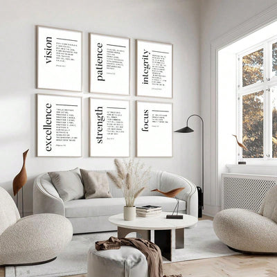 Faithful Inspirations: 6-Piece Bible Verse Wall Art Set - Ideal Gift for Home and Office Decor