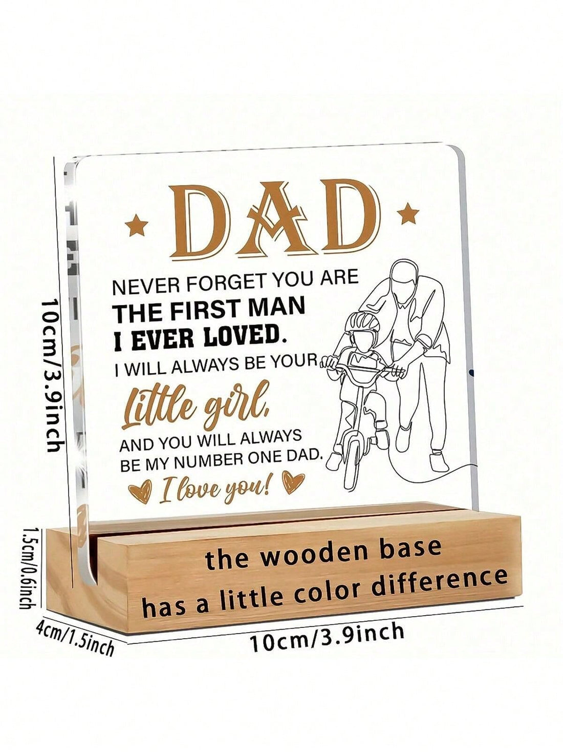 This playful acrylic desk decoration is the ultimate Father's Day surprise from daughter to dad! Brighten up his workspace with a heartfelt message that'll make him smile every time he glances at it. It's not just a gift—it's a daily reminder that he's the world's most awesome dad, even when he tells those embarrassingly corny jokes!
