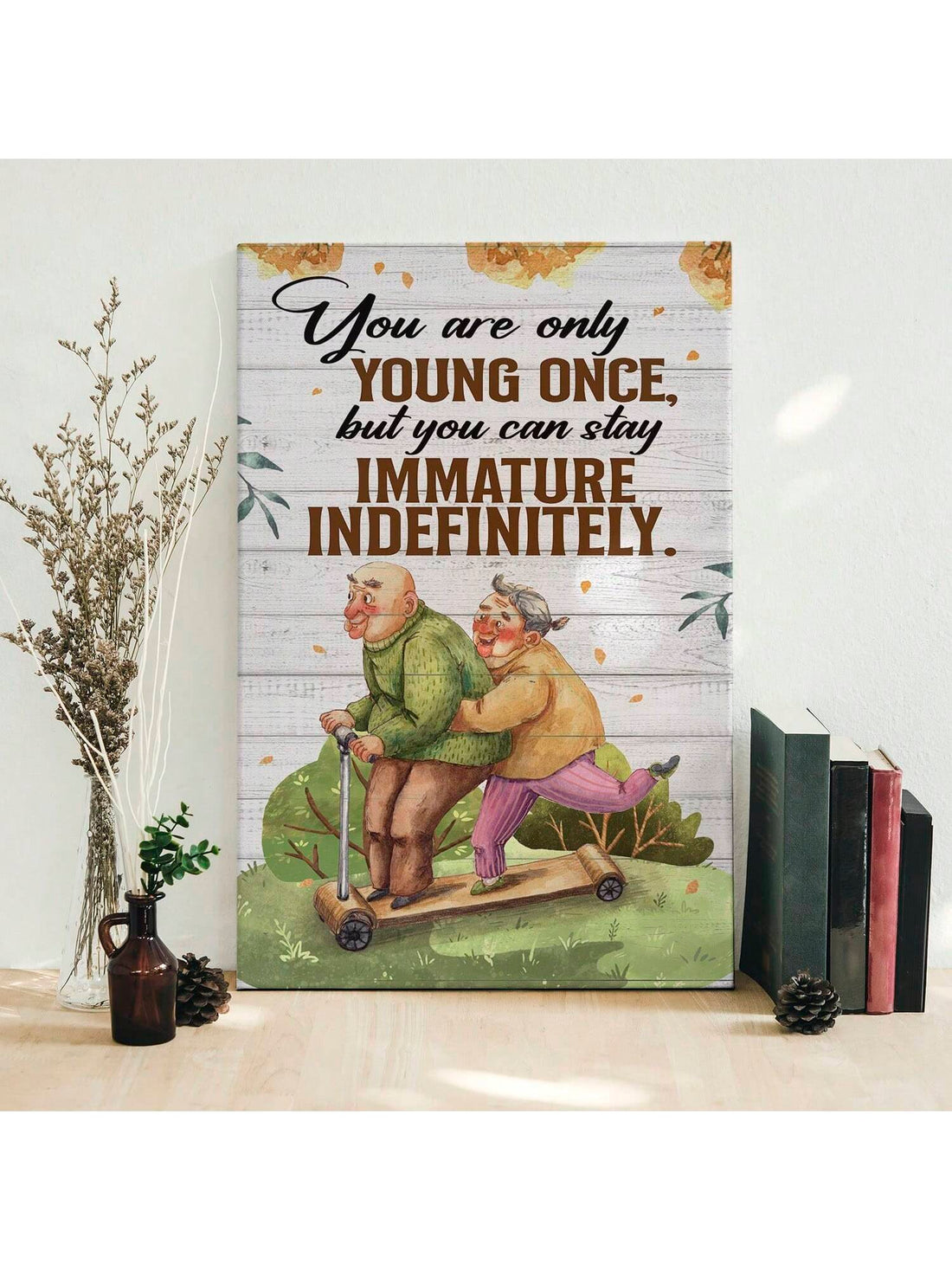 Decorate your living room with this charming Happy Old Couple Retro Poster. Perfect for adding a touch of nostalgia to your space, this wall art is a great holiday Thanksgiving gift. Made with high-quality materials, it will bring joy and warmth to any room.