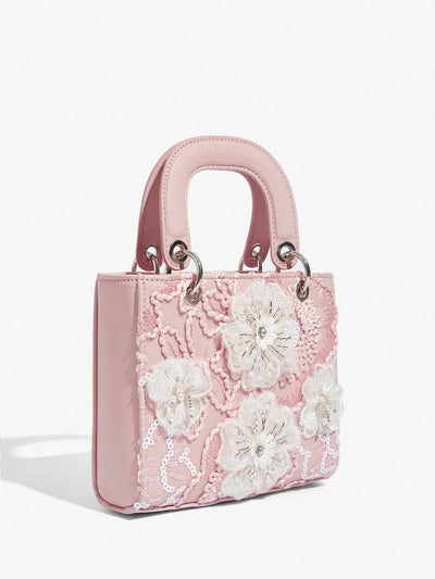 Elegant Floral Top Handle Evening Bag - Perfect for Weddings, Parties, and Special Occasions