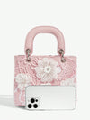 Elegant Floral Top Handle Evening Bag - Perfect for Weddings, Parties, and Special Occasions