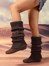 Asymmetrical Stripe Knitted Slouch Boots: Cozy and Chic Winter Essential for Women