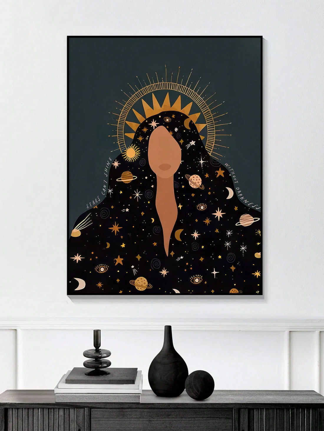 Enhance your space with our beautifully crafted Bohemian Astrology Canvas Poster. Featuring a captivating design of the Moon, Sun, and Stars, this wall art captures the essence of astrology. Made with high-quality canvas, it adds an artistic touch to any room. Perfect for astrology enthusiasts or adding a touch of mysticism to your decor.