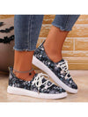 Skull Print Lace-Up Sneakers: Spooky Style for Halloween 2024