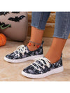 Skull Print Lace-Up Sneakers: Spooky Style for Halloween 2024