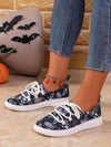 Skull Print Lace-Up Sneakers: Spooky Style for Halloween 2024