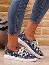 Skull Print Lace-Up Sneakers: Spooky Style for Halloween 2024