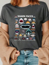 Shark Lover Casual Tee: Embrace Ocean Awareness with Fun Shark Face Graphic