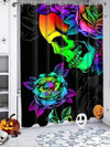 Spooky Shower Style: Halloween Printed Waterproof Bathroom Curtain with Hooks