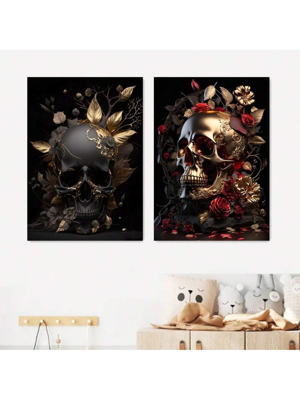 Enhance your living room decor with our Abstract Floral Skeletons &amp; Vintage Flowers Wall Art Set. Featuring intricate floral skeletons and vintage flowers, this set adds a unique touch to any space. Made with high-quality materials, these pieces are sure to impress. Elevate your home decor today.
