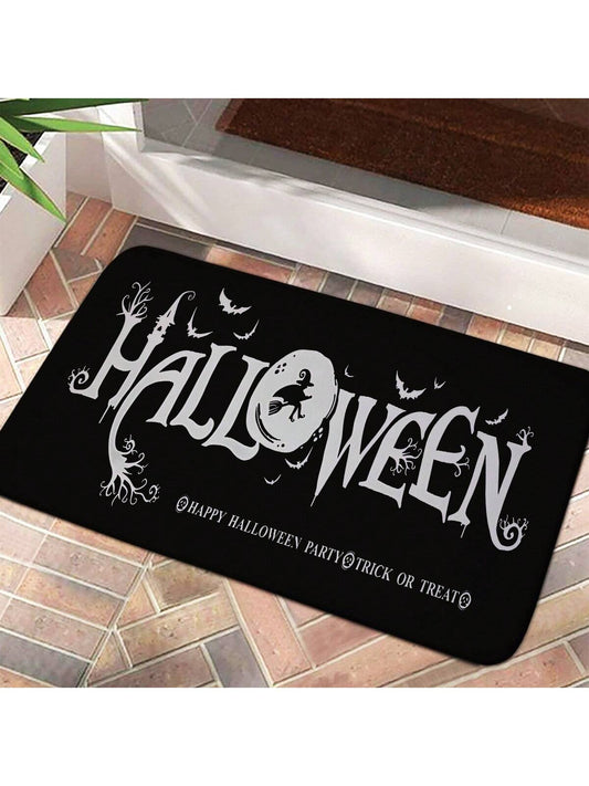 Spooky Chic: Halloween Text Art Doormat for All Your Party Needs