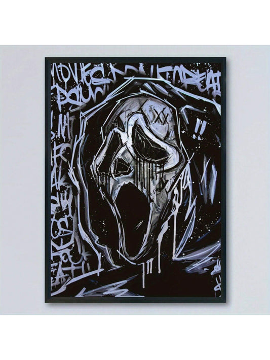 Modern Ghostface Canvas Art: Spooky Halloween Decor for Home and Office