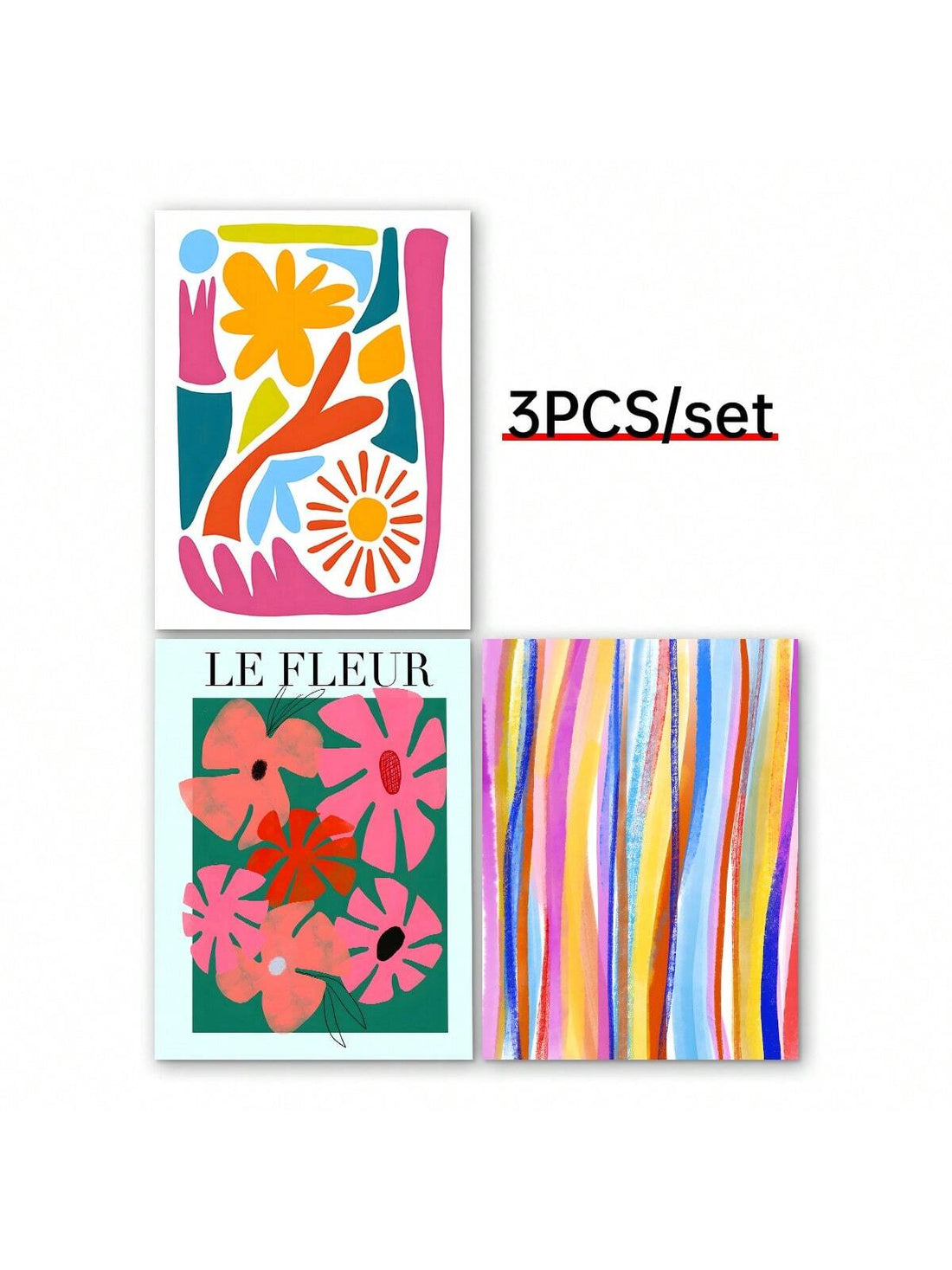 Transform your walls into a gallery of modern creativity with this vibrant 3-piece abstract canvas set. Each piece features bold, eye-catching colors and minimalist designs that spark conversation and inspire imagination. Perfect for living rooms, bedrooms, offices, or any space craving personality, this collection brings contemporary flair without overwhelming your décor. Whether you're decorating your own sanctuary or searching for a thoughtful gift for the art lover in your life, these canvases deliver i