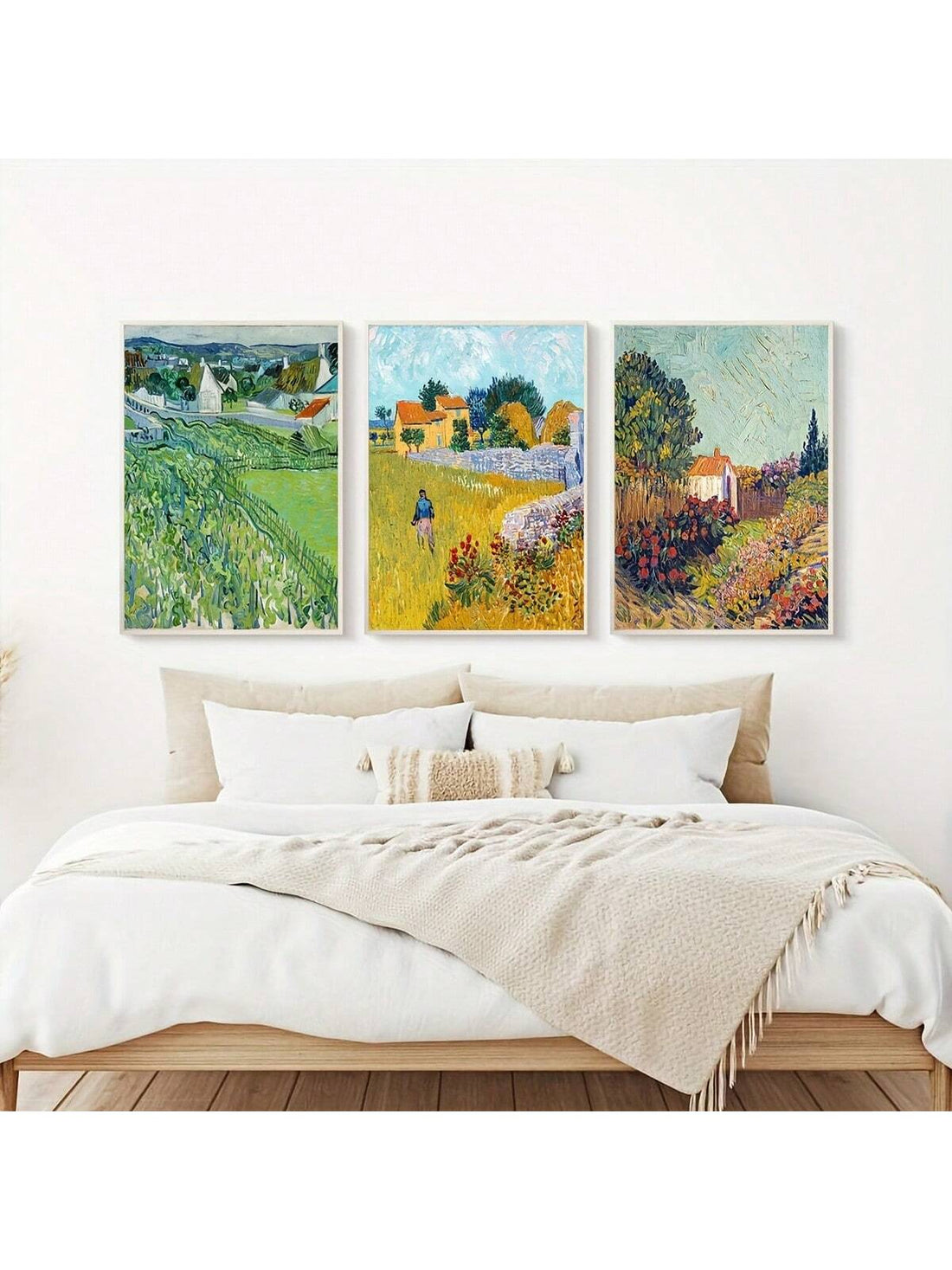 Enhance your home decor with our Vintage Van Gogh Canvas Poster Trio. These posters feature iconic summer scenes from Van Gogh's art collection, adding a touch of sophistication to any room. Made with high-quality materials, these posters are a stunning addition to your art collection.