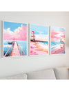 Boho Coastal Bliss: 3pc Beachy Poster Set for Preppy Apartment Decor