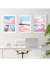 Boho Coastal Bliss: 3pc Beachy Poster Set for Preppy Apartment Decor