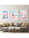 Boho Coastal Bliss: 3pc Beachy Poster Set for Preppy Apartment Decor