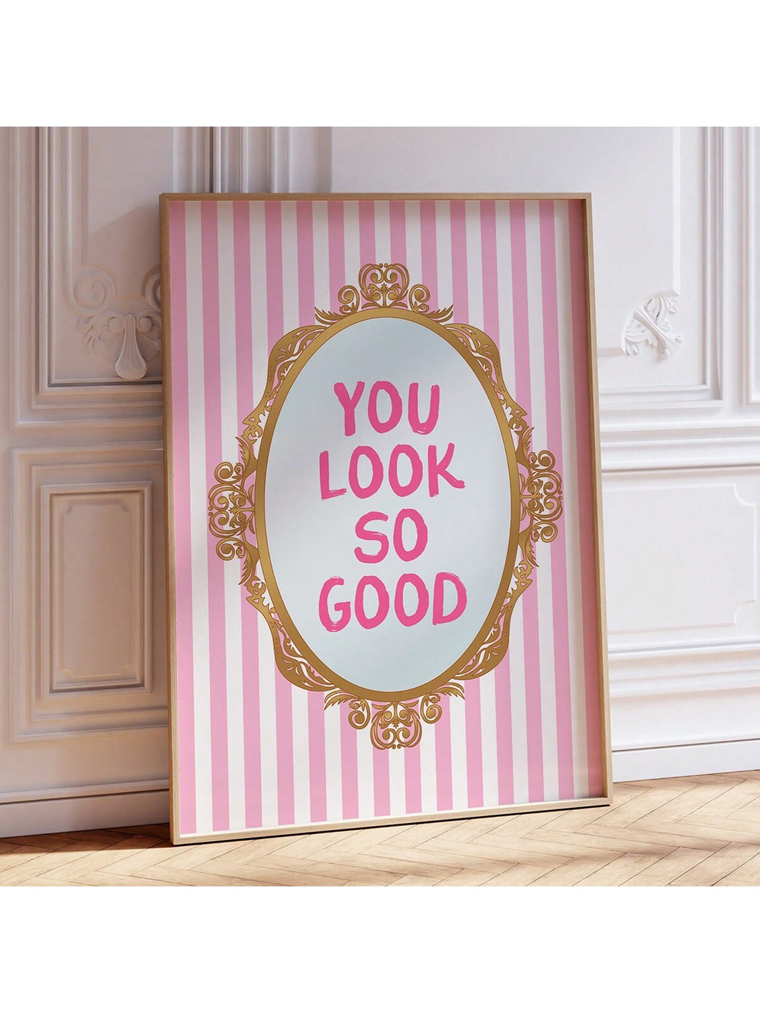 Introduce a touch of style to your living space with our Chic Aesthetic Wall Art. Featuring the phrase 'You Look Good' on a trendy canvas, this piece serves as an effortless way to elevate your dorm or home decor. Made with high-quality materials, it promises long-lasting appeal for your aesthetic needs.