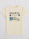 Power Up Your Classroom Style: Essence Battery Life Graphic T-Shirt for Teachers