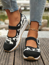 Summer Chic: Pastoral Cow Print Flat Loafers for Plus Size Ladies