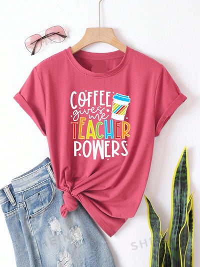 Teacher Power Sunflower Tee: Casual Short Sleeve T-Shirt for Inspiring Educators