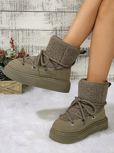 Warm Lace-Up Snow Boots: Stay Stylish and Cozy This Winter