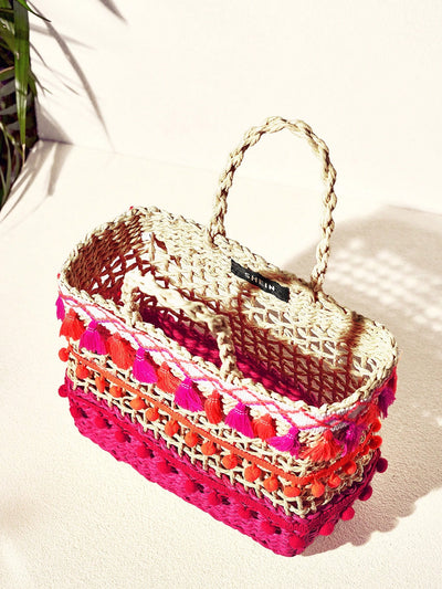 Radiate Boho Chic with the Women's Fringe Woven Handbag