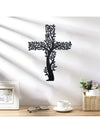 Modern Black Metal Cross Wall Décor - Stylish Accent for Living Room, Kitchen, and Home