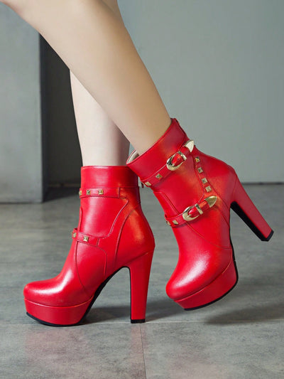 Chic & Stylish: Autumn/Winter Women's High Heel Platform Ankle Boots