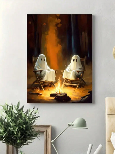 Ghostly Forest Wall Art: Halloween Decoration for Living Room and Bedroom