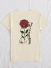 Chic & Casual: Women's Rose Letter Print Short Sleeve T-Shirt