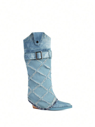 Trendy Tie-Dye Plaid Mid-Calf Boots: A Stylish Everyday Essential