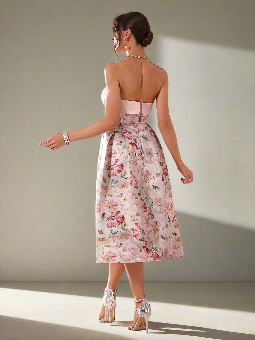 Expertly crafted for the modern woman, this Heavy Industry Style Ball Gown showcases a unique and eye-catching random print. Made with high-quality materials, it combines industrial elements with a feminine silhouette for a truly unique look. Elevate your style game with this statement piece.